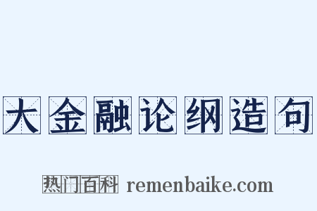 大金融论纲造句是什么意思的图片